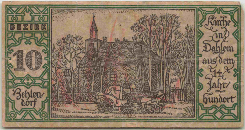 Berlin Notgeld Bezirk10 50 Pfennige