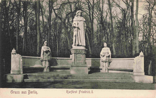Berlin, monument to Elector Frederick I – original vintage postcard, c. 1910