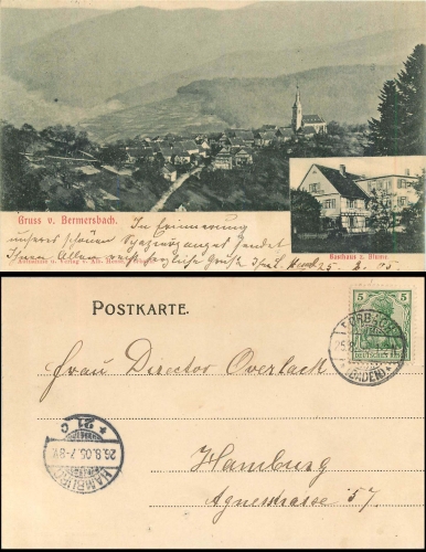 Bermersbach Gasthaus Blume o 25.8.1905