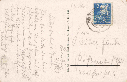Bernburg Saale Kurhaus o 1951