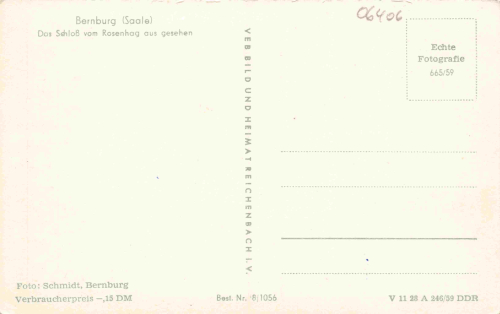 Bernburg Saale Schloss * 1959