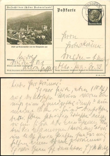 Besucht das schöne Schlesien! Waldenburger Gebirge Ganzsache 6 Pfennig Ebert *um 1930Lernt das Saarbebiet kennen! Saarbrücken Ludwigskirche Ganzsache 6 Pfennig Ebert *um 1930Besucht das schöne Badenerland! Badenweiler Ganzsache 6 Pfennig Hindenburg o Dres