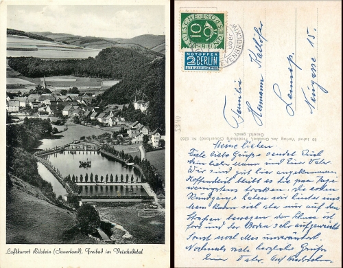 57368 Bilstein Lennestadt Freibad im Veischedetal o ca. 1950