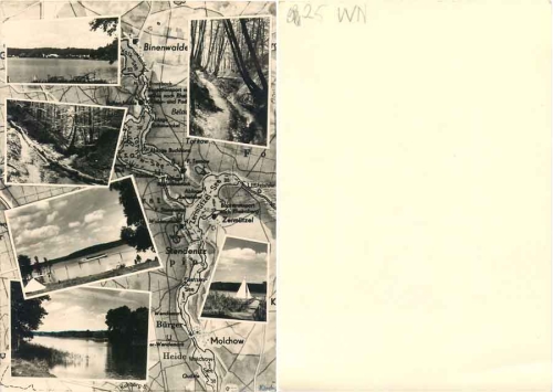 16818 Neuruppin Binenwalde Mehrbildkarte mit Landkarte Druckvorlage *1963 