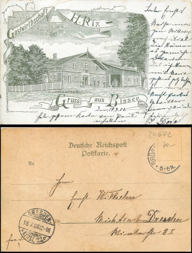 Bisse Gastwirtschaft H.Rix Litho  o18.7.1900