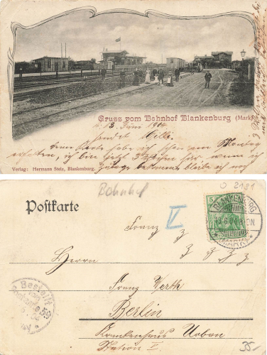 Blankenburg Mark Neumark Bahnhof Zagórzyn o 13.6.1904