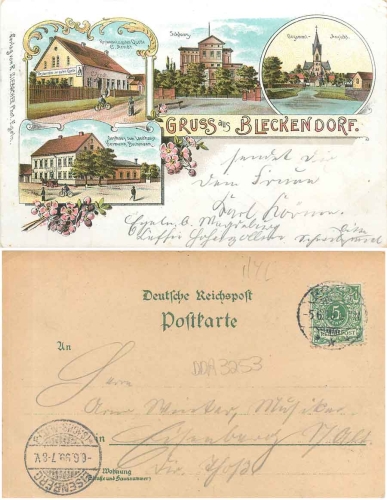 39435 Bleckendorf Egeln Restaurant Litho o 6.6.1899