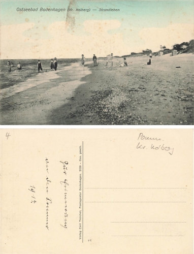 Bodenhagen Ostseebad Pommern Strandleben Bagicz * 1914