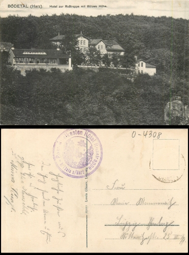 06502 Bodetal Hotel zur Rosstrappe o ca. 1920