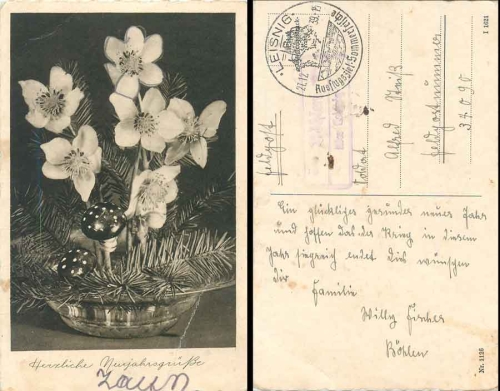 04668 Boehlen via Leisnig country postmark on New Year's card o 27.12.1939