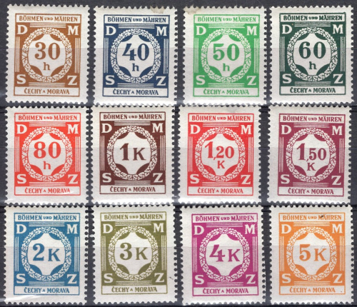 Böhmen und Mähren Michel 1-12 ** postfrisch Dienstmarken
