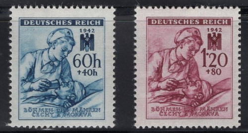 Bohemia and Moravia Michel 111–112 ** Mint Never Hinged — Red Cross