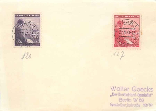 Bohemia and Moravia Michel 126 - 127 o Prague 1 22.7.1943