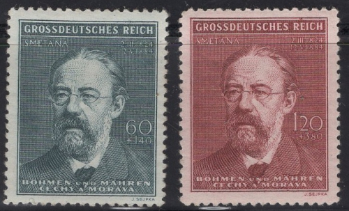 Böhmen und Mähren Michel 138-139** postfrisch Bedrich Smetana
