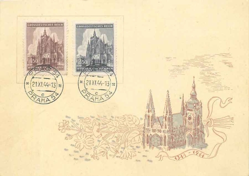 Bohemia and Moravia Michel 140 - 141 FDC Prague 54 21.11.1944