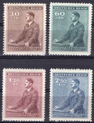 Böhmen und Mähren Michel 85-88 ** postfrisch 53. Geburtstag Adolf Hitler