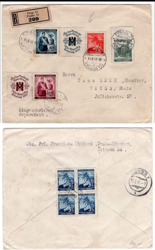 Bohemia and Moravia R letter o Prague 51 February 14, 1941 to Neuss