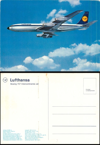 Boeing 707 Intercontinetal Jet Lufthansa Düsenflugzeug