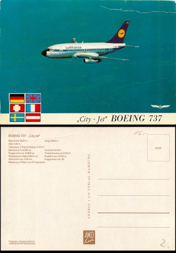 Lufthansa airplane Boeing 737 * around 1970