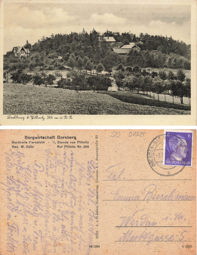 Borsberg bei Pillnitz Dresden Bergwirtschaft W. Baehr o 1943