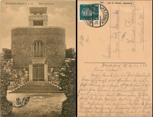 Brandeburg Bismarckwarte o 24.1.1929