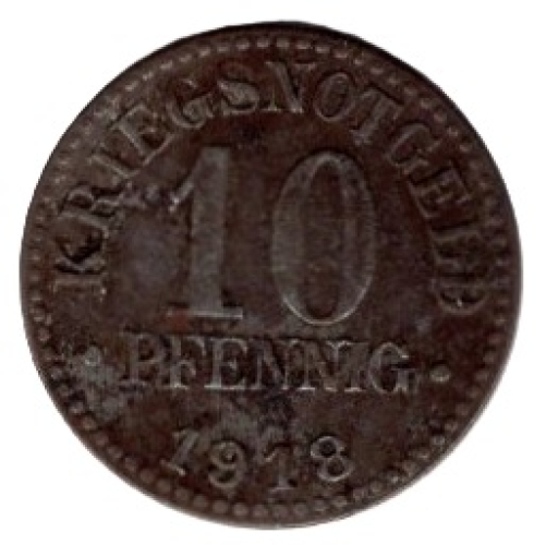 Braunschweig emergency war money 10 pfennigs 1918