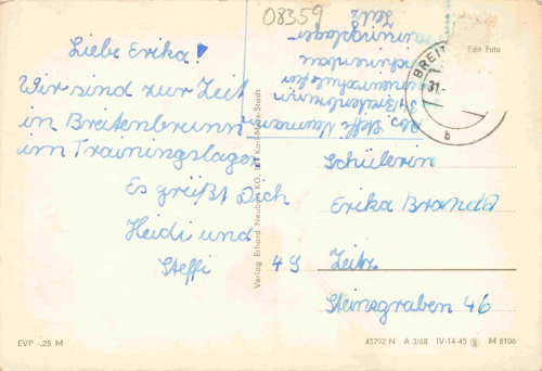 Breitenbrunn Erzgebirge Mehrbildkarte o 1968