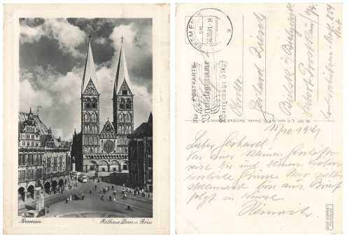 Bremen Feldpost WWII advertising stamp letter telegram o October 16, 1941