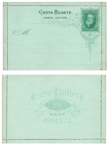 Brasil Carta Bilhete (Carte Lettre) 200 Reis card letter around 1890 *