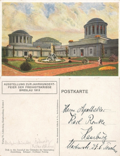 Breslau Silesia Centenary of the Wars of Liberation 1913 Postcard Wroclaw