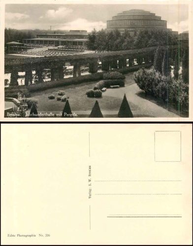 Breslau Centennial Hall with pergola * approx. 1930