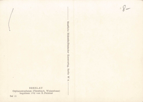 Breslau Waisenhaus Schlesien Wrocław * um 1940