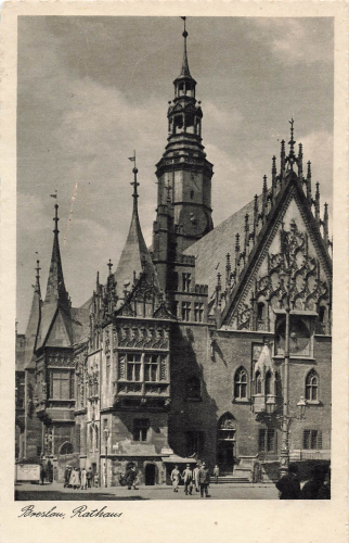 Breslau Rathaus Schlesien Wrocław  gebraucht 1941