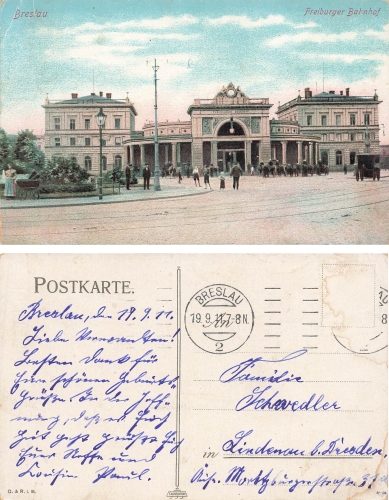 Breslau Silesia Freiburg Station Wroclaw o 1911