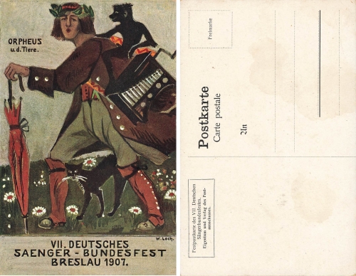 Breslau Schlesien VII Deutsches Sänger Bundesfest 1907 Laierkasten Drehorgel