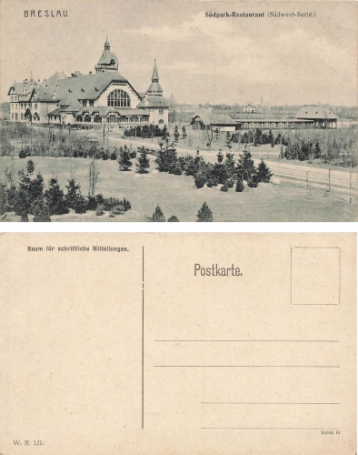 Breslau Schlesien Sudpark Restaurant Wroclaw * um 1910