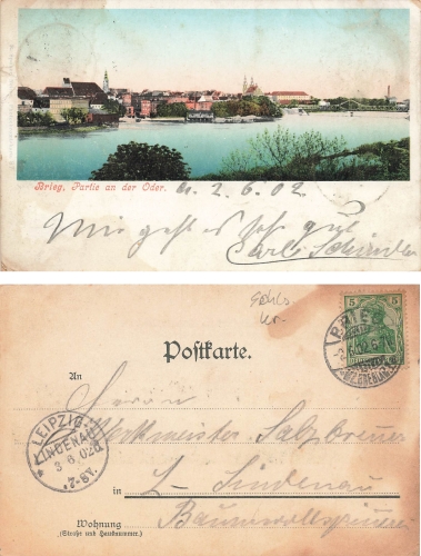 Brieg Schlesien Partie an der Oder  Brzeg o 1902