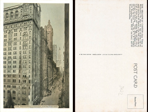USA New York City Broadway Canyon *ca.1930