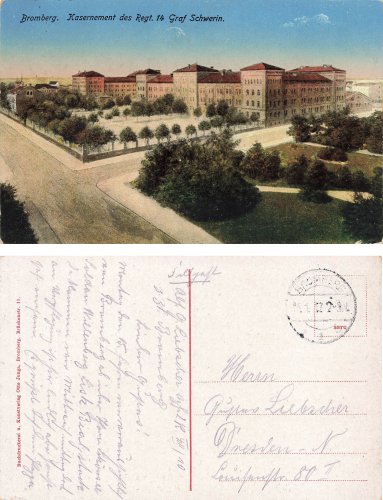 Bromberg Posen Barracks of the 14th Graf Schwerin Regiment Bydgoszcz o 1917
