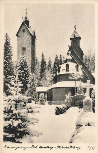 Brückenberg Riesengebirge Kirche Wang Schlesien Bierutowice * um 1930