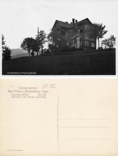 Brückenberg Riesengebirge Schlesien Viktoriahöhe Karpacz Gorny * 1932