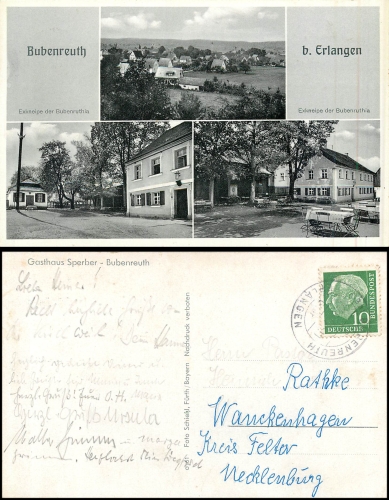 Bubenreuth Gasthaus Sperber Buebnruthia o 27.7.1954