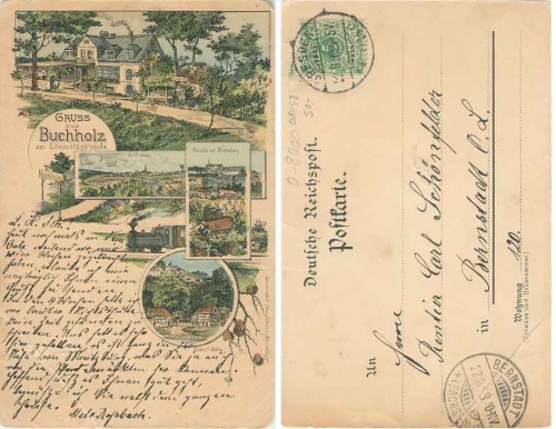 01468 Buchholz Lossnitzgrund Kaiser's Mill Litho o August 22, 1898
