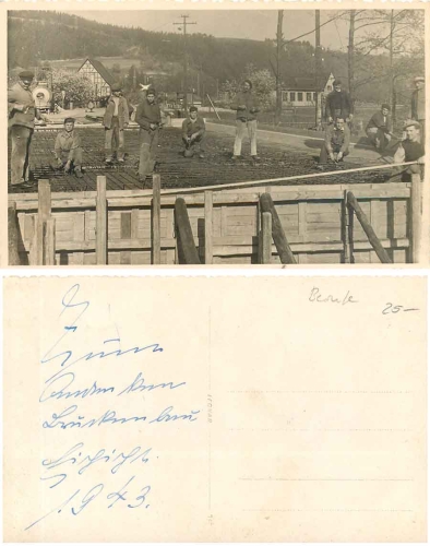 Bunkerbau Bauarbeiter Eisenbieger Echtfoto gebr. 1943