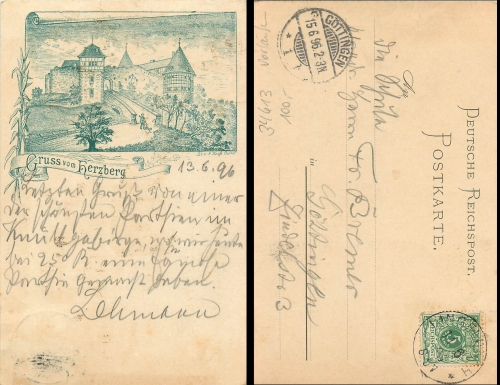 Breitenbach Herzberg forerunner lithograph o 15.06.1896