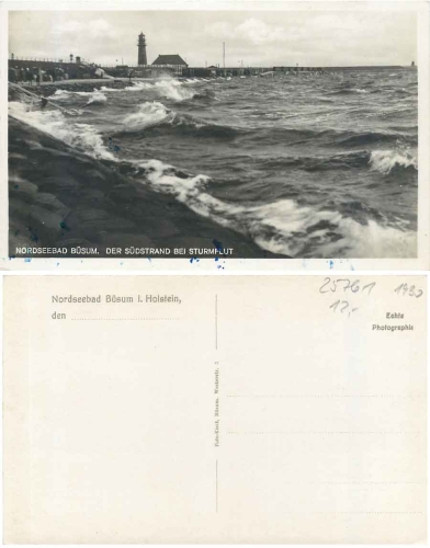 25761 Busum south beach during storm tide *ca.1930