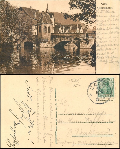 Calw Nikolauskapelle  o 12.08.1912
