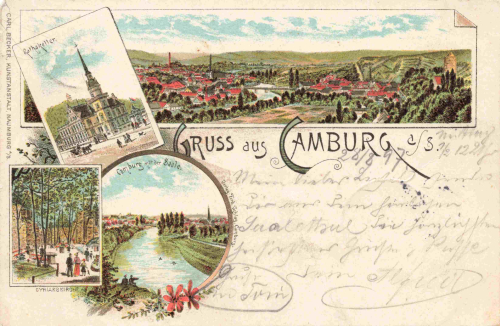 07774 Camburg Saale Restaurant Rathskeller Litho o 1897