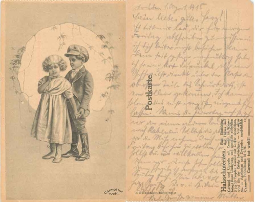 Carmol sore throat advertising children gebr. 1915