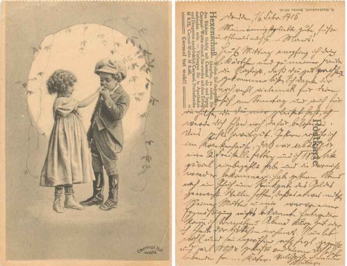 Carmol lumbago advertising children with hand kiss gebr. 1915
